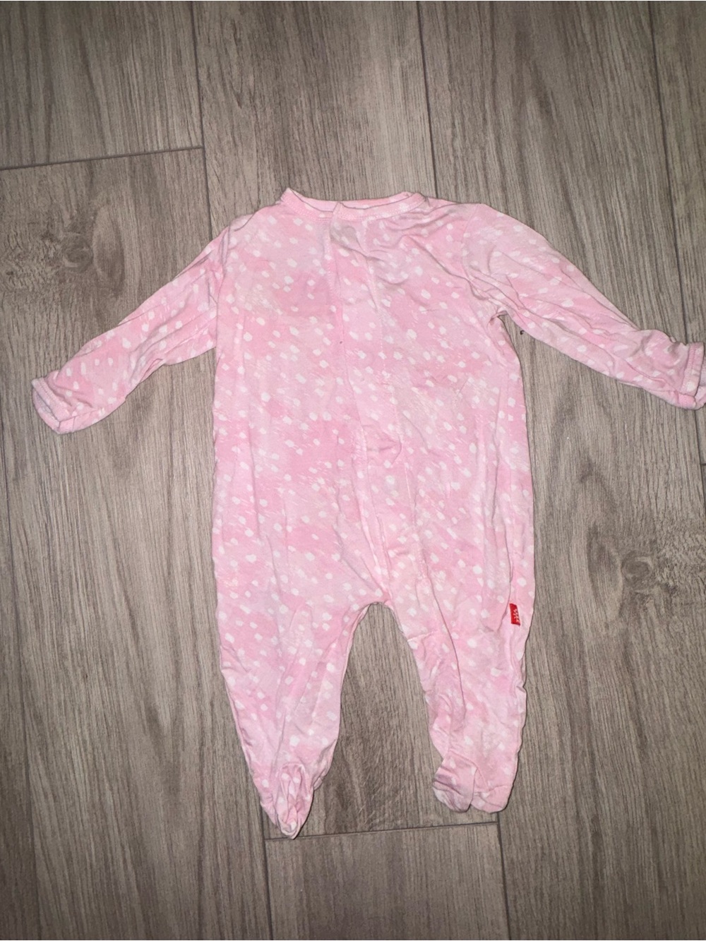 MAGNETIC ME Pink Polka Dot Baby One-Piece Footed Sleeper